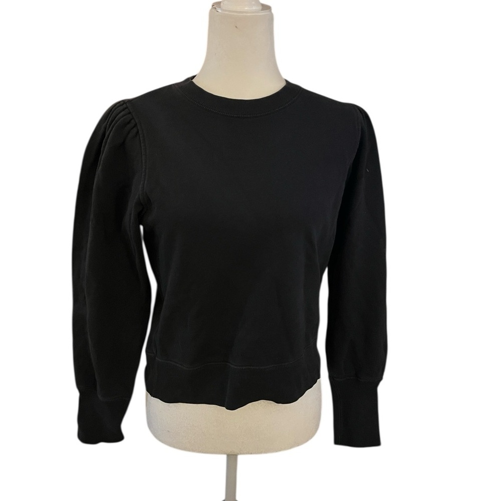 Unsubscribed Faded Black Puff Sleeve Sweatshirt Size Small